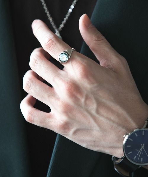 RAGEBLUE（レイジブルー）の「フラワープレス/モチーフリング（リング・メンズ・ネイビー/ブラウン/グリーン・FREE/MEDIUM）」の10枚目の写真