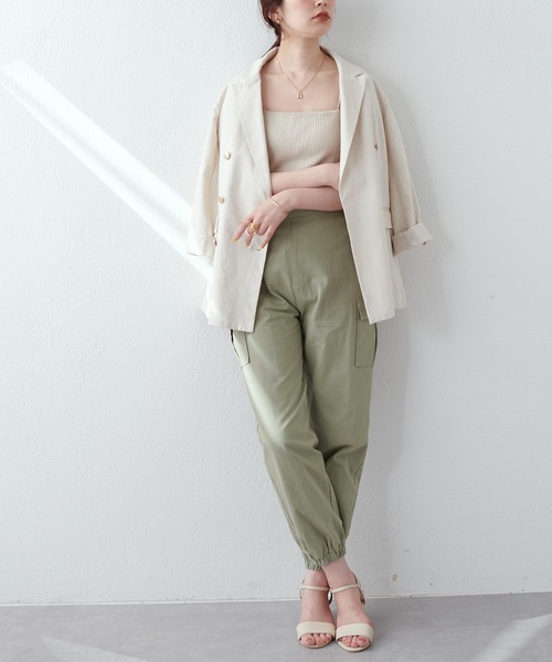 natural couture(ナチュラルクチュール)の「ミリタリーパラシュートパンツ(その他パンツ・レディース・ブラック/カーキ/オフホワイト・FREE)」の3枚目の写真