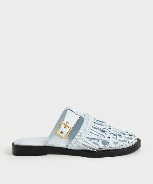 CHARLES & KEITH（チャールズ & キース）の「パナマ フリンジフラットミュール / Panama Fringe Flat Mules（サンダル・レディース・ライム/ブルー系その他2/ブラック・23.5cm/23cm/22.5cm/24.5cm/25cm/25.5cm）」の3枚目の写真