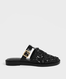 CHARLES & KEITH | パナマ フリンジフラットミュール / Panama Fringe Flat Mules(サンダル)