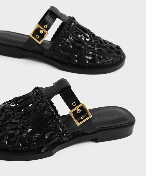 CHARLES & KEITH（チャールズ & キース）の「パナマ フリンジフラットミュール / Panama Fringe Flat Mules（サンダル・レディース・ライム/ブルー系その他2/ブラック・23.5cm/23cm/22.5cm/24.5cm/25cm/25.5cm）」の5枚目の写真