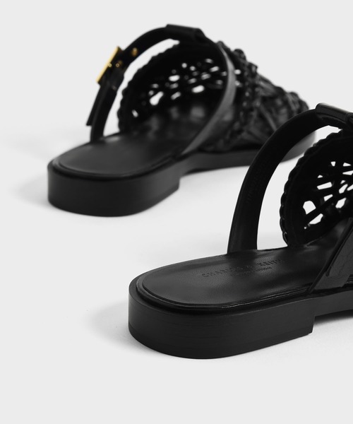 CHARLES & KEITH（チャールズ & キース）の「パナマ フリンジフラットミュール / Panama Fringe Flat Mules（サンダル・レディース・ライム/ブルー系その他2/ブラック・23.5cm/23cm/22.5cm/24.5cm/25cm/25.5cm）」の6枚目の写真