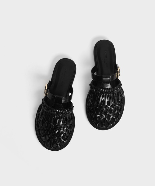 CHARLES & KEITH（チャールズ & キース）の「パナマ フリンジフラットミュール / Panama Fringe Flat Mules（サンダル・レディース・ライム/ブルー系その他2/ブラック・23.5cm/23cm/22.5cm/24.5cm/25cm/25.5cm）」の7枚目の写真