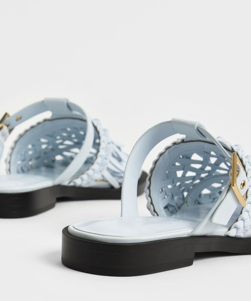 CHARLES & KEITH（チャールズ & キース）の「パナマ フリンジフラットミュール / Panama Fringe Flat Mules（サンダル・レディース・ライム/ブルー系その他2/ブラック・23.5cm/23cm/22.5cm/24.5cm/25cm/25.5cm）」の14枚目の写真