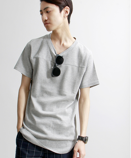 WEGO（ウィゴー）の「WEGO/ロングワッフルラウンドTシャツ（Tシャツ/カットソー・メンズ・ホワイト/ブラック/杢グレー・MEDIUM/LARGE）」の3枚目の写真