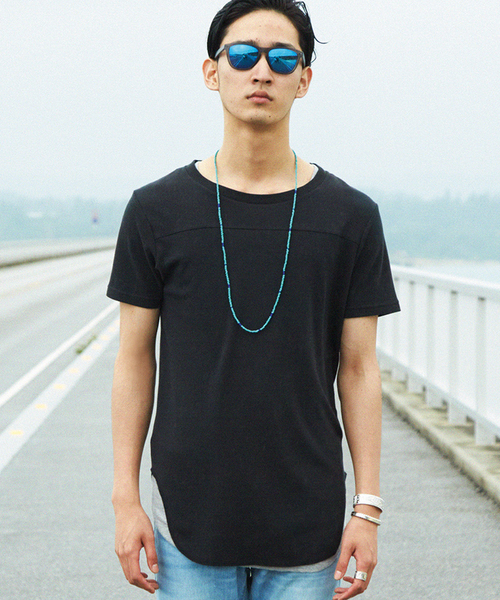 WEGO（ウィゴー）の「WEGO/ロングワッフルラウンドTシャツ（Tシャツ/カットソー・メンズ・ホワイト/ブラック/杢グレー・MEDIUM/LARGE）」の2枚目の写真