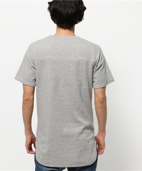 WEGO（ウィゴー）の「WEGO/ロングワッフルラウンドTシャツ（Tシャツ/カットソー・メンズ・ホワイト/ブラック/杢グレー・MEDIUM/LARGE）」の12枚目の写真