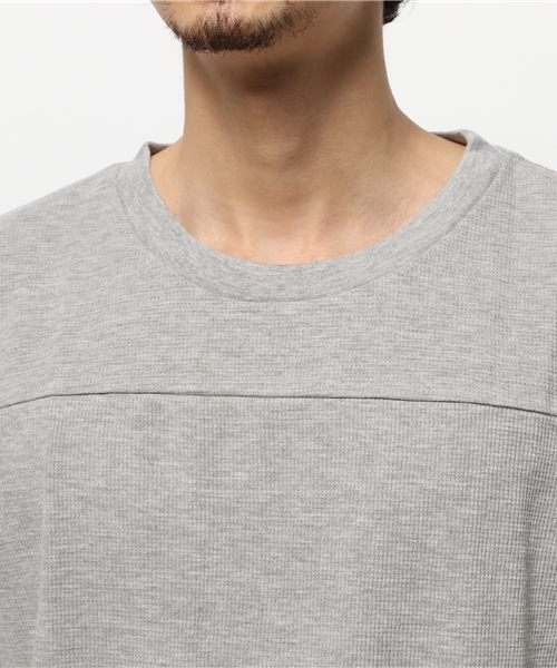 WEGO（ウィゴー）の「WEGO/ロングワッフルラウンドTシャツ（Tシャツ/カットソー・メンズ・ホワイト/ブラック/杢グレー・MEDIUM/LARGE）」の13枚目の写真