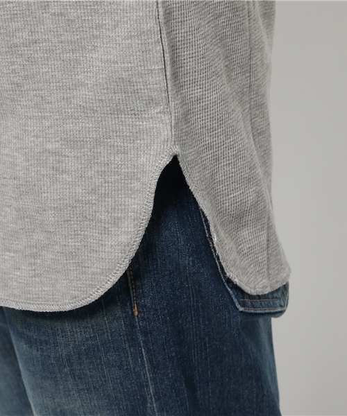 WEGO（ウィゴー）の「WEGO/ロングワッフルラウンドTシャツ（Tシャツ/カットソー・メンズ・ホワイト/ブラック/杢グレー・MEDIUM/LARGE）」の15枚目の写真