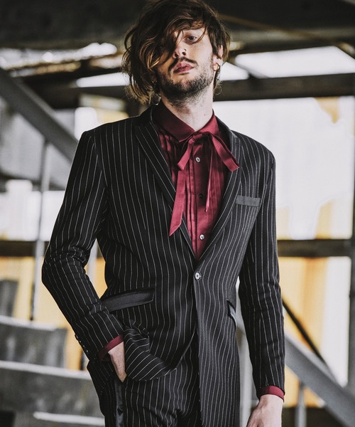 NO ID.（ノーアイディ）の「切替ピークドラペル１Ｂ－ＪＫＴ（テーラードジャケット・メンズ・ストライプ/その他17/ブラック・3/2/1）」の3枚目の写真
