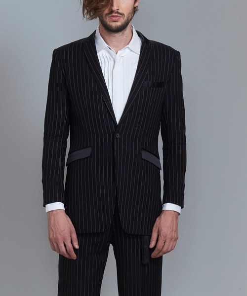 NO ID.（ノーアイディ）の「切替ピークドラペル１Ｂ－ＪＫＴ（テーラードジャケット・メンズ・ストライプ/その他17/ブラック・3/2/1）」の5枚目の写真