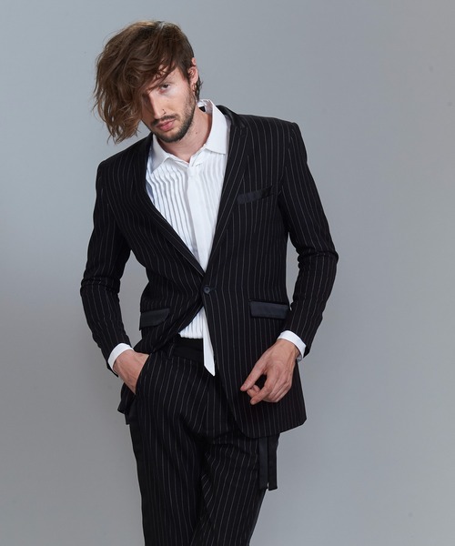 NO ID.（ノーアイディ）の「切替ピークドラペル１Ｂ－ＪＫＴ（テーラードジャケット・メンズ・ストライプ/その他17/ブラック・3/2/1）」の14枚目の写真