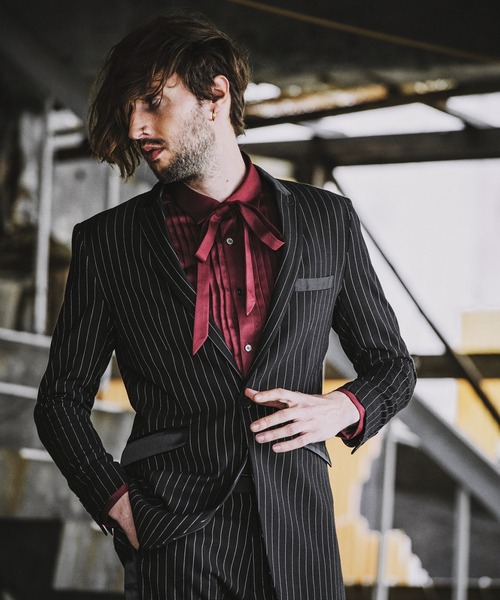 NO ID.（ノーアイディ）の「切替ピークドラペル１Ｂ－ＪＫＴ（テーラードジャケット・メンズ・ストライプ/その他17/ブラック・3/2/1）」の17枚目の写真