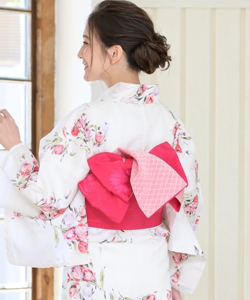 LAISSE PASSE(レッセパッセ)の「【浴衣】チューリップ / 3点セット (浴衣・平帯・下駄)(浴衣・レディース・ライトブルー/ピンク・MEDIUM)」の14枚目の写真