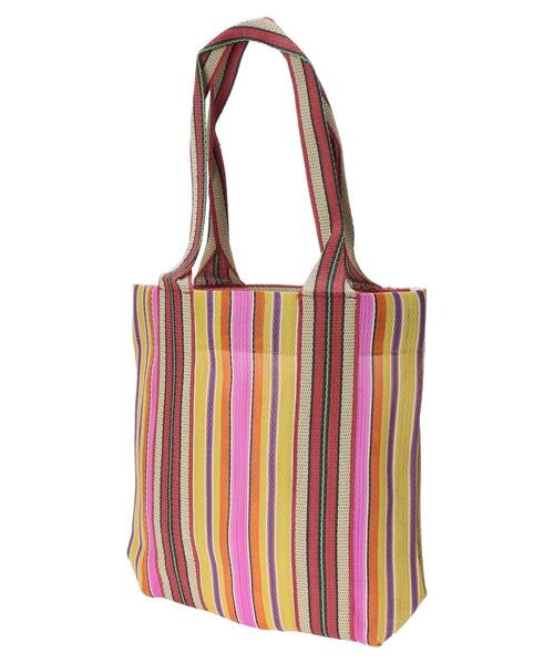 Green Parks(グリーンパークス)の「・ストライプトート(トートバッグ・レディース・ピンク/オレンジ/グリーン/ブルー・FREE)」の8枚目の写真
