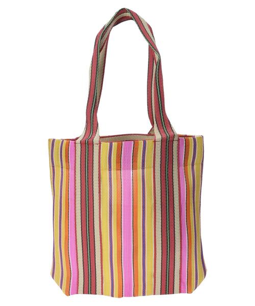 Green Parks(グリーンパークス)の「・ストライプトート(トートバッグ・レディース・ピンク/オレンジ/グリーン/ブルー・FREE)」の1枚目の写真