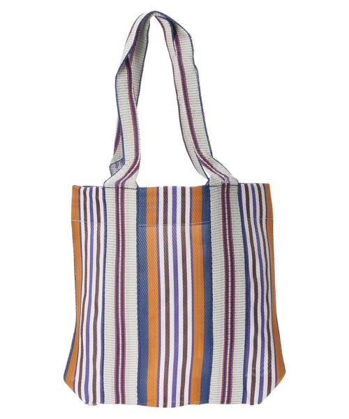 Green Parks(グリーンパークス)の「・ストライプトート(トートバッグ・レディース・ピンク/オレンジ/グリーン/ブルー・FREE)」の3枚目の写真