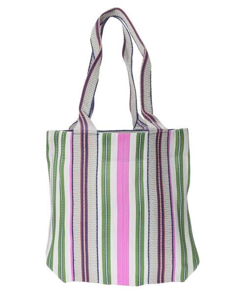 Green Parks(グリーンパークス)の「・ストライプトート(トートバッグ・レディース・ピンク/オレンジ/グリーン/ブルー・FREE)」の2枚目の写真