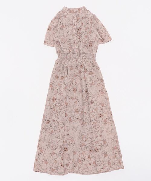 BLUEEAST（ブルーイースト）の「花柄&トワルドジュイ&配色 フレアケープスリーブワンピース（ワンピース・レディース・オフホワイト/ピンク/ブラック/ベージュ/ブラック系/ブルー系/ブラック×ホワイト/パープル/グレー/ベージュ系/ネイビー系/ピンク系/ホワイト系・MEDIUM）」の19枚目の写真