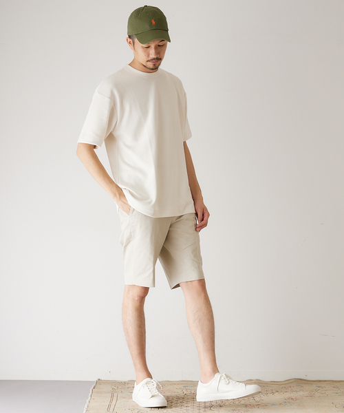 417 EDIFICE(フォーワンセブンエディフィス)の「【allery / アレリ―】スリムツイルショーツ(チノパンツ・メンズ・エメラルドブルー/カーキ/アイボリー・MEDIUM/LARGE/SMALL)」の6枚目の写真