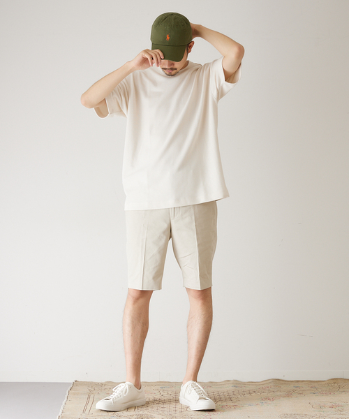 417 EDIFICE(フォーワンセブンエディフィス)の「【allery / アレリ―】スリムツイルショーツ(チノパンツ・メンズ・エメラルドブルー/カーキ/アイボリー・MEDIUM/LARGE/SMALL)」の8枚目の写真