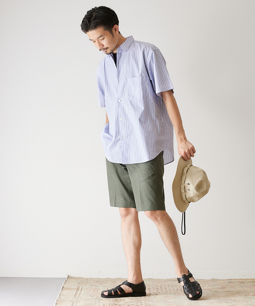 417 EDIFICE(フォーワンセブンエディフィス)の「【allery / アレリ―】スリムツイルショーツ(チノパンツ・メンズ・エメラルドブルー/カーキ/アイボリー・MEDIUM/LARGE/SMALL)」の11枚目の写真