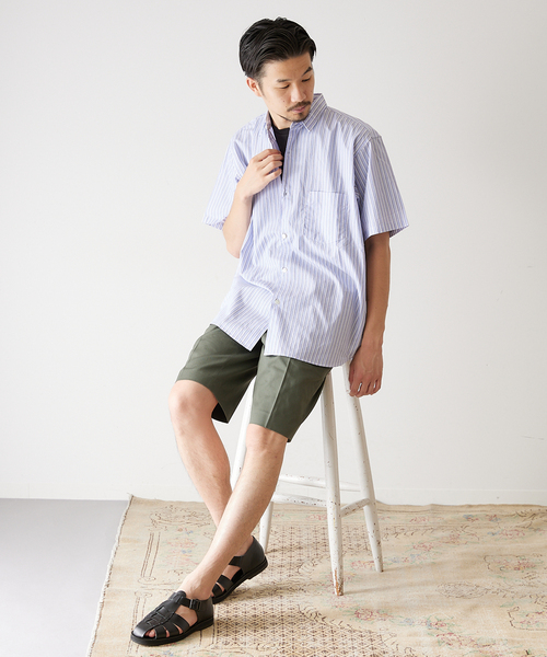 417 EDIFICE(フォーワンセブンエディフィス)の「【allery / アレリ―】スリムツイルショーツ(チノパンツ・メンズ・エメラルドブルー/カーキ/アイボリー・MEDIUM/LARGE/SMALL)」の13枚目の写真