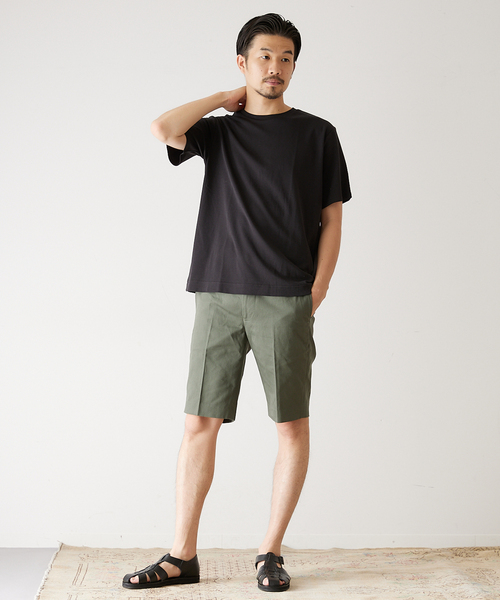 417 EDIFICE(フォーワンセブンエディフィス)の「【allery / アレリ―】スリムツイルショーツ(チノパンツ・メンズ・エメラルドブルー/カーキ/アイボリー・MEDIUM/LARGE/SMALL)」の14枚目の写真