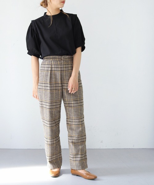 HER CLOSET(ハークローゼット)の「【shemoshelly】ボリュームスリーブコットンブラウス(シャツ/ブラウス・レディース・グリーン/オレンジ/ブラック/オフホワイト・M)」の20枚目の写真