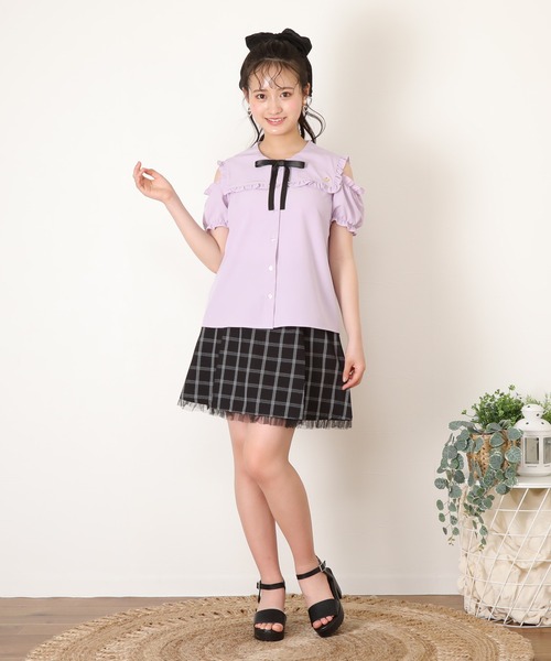 PINKHUNT（ピンクハント）の「PINKHUNT 裾チュールレーススカート 7134K（スカート・キッズ・ブラック/ベビーピンク・150cm/130cm/160cm/120cm/140cm）」の19枚目の写真