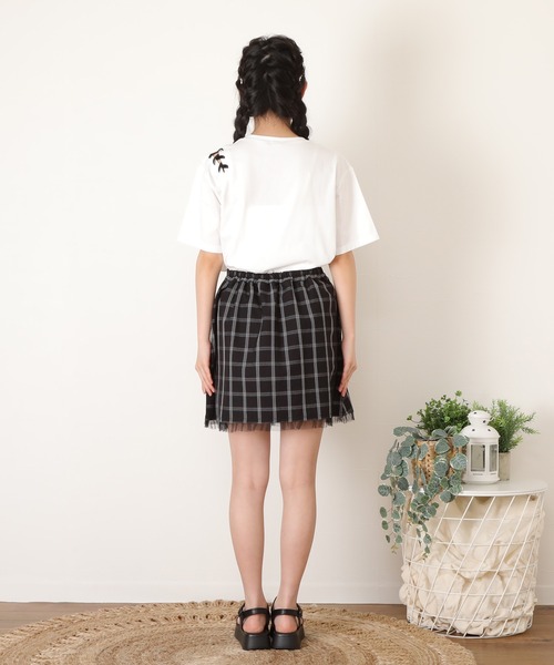 PINKHUNT（ピンクハント）の「PINKHUNT 裾チュールレーススカート 7134K（スカート・キッズ・ブラック/ベビーピンク・150cm/130cm/160cm/120cm/140cm）」の4枚目の写真