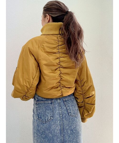 GYDA（ジェイダ）の「BIG COLLARショートMA-1（MA-1・レディース・ブラック/カーキ/マスタード・FREE）」の12枚目の写真