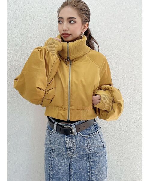 GYDA（ジェイダ）の「BIG COLLARショートMA-1（MA-1・レディース・ブラック/カーキ/マスタード・FREE）」の16枚目の写真