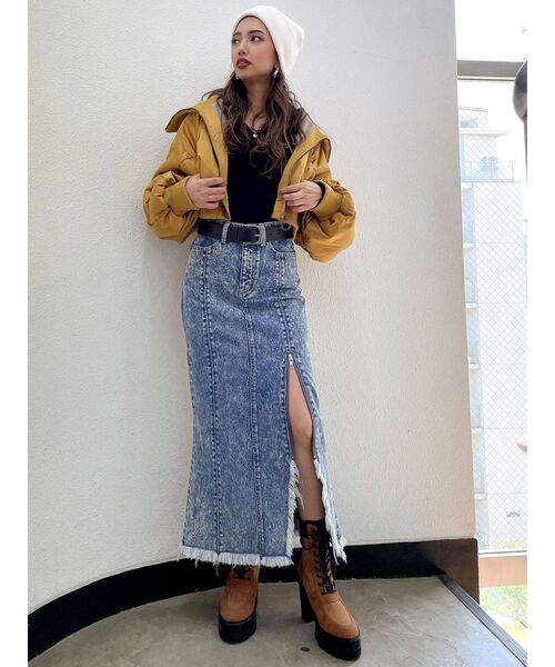 GYDA（ジェイダ）の「BIG COLLARショートMA-1（MA-1・レディース・ブラック/カーキ/マスタード・FREE）」の13枚目の写真