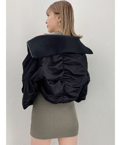 GYDA（ジェイダ）の「BIG COLLARショートMA-1（MA-1・レディース・ブラック/カーキ/マスタード・FREE）」の17枚目の写真