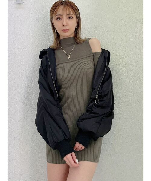 GYDA（ジェイダ）の「BIG COLLARショートMA-1（MA-1・レディース・ブラック/カーキ/マスタード・FREE）」の11枚目の写真