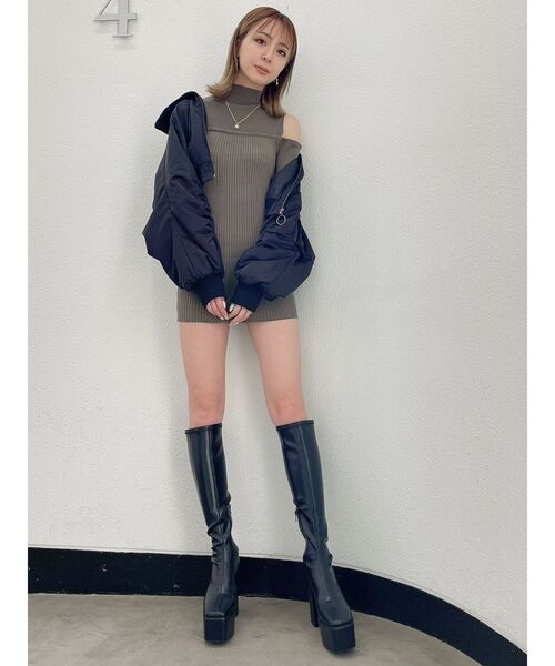 GYDA（ジェイダ）の「BIG COLLARショートMA-1（MA-1・レディース・ブラック/カーキ/マスタード・FREE）」の19枚目の写真