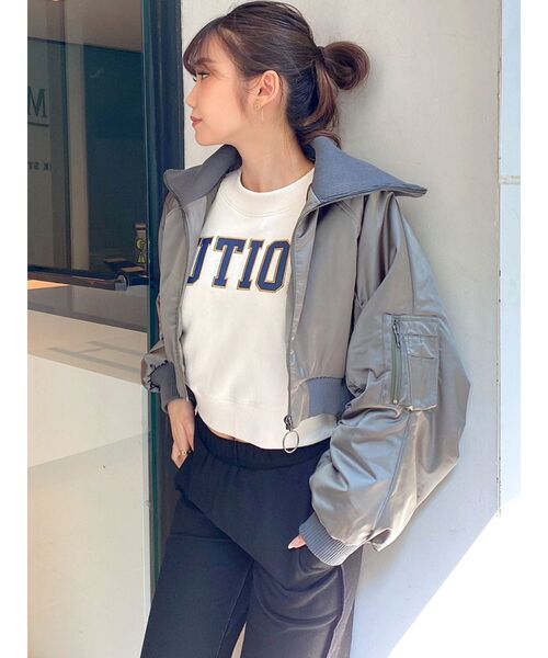 GYDA（ジェイダ）の「BIG COLLARショートMA-1（MA-1・レディース・ブラック/カーキ/マスタード・FREE）」の20枚目の写真