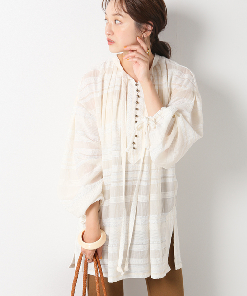 セール】LUNE ジャガードボーダーチュニック（シャツ/ブラウス）｜IENA  