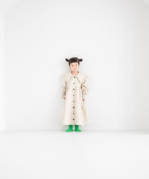 LOWRYS FARM(ローリーズファーム)の「BIGカラーワンピース 347832(ワンピース・キッズ・ネイビー/アイボリー/ブラウン/グリーン・110cm/120cm/130cm/140cm/150cm)」の5枚目の写真