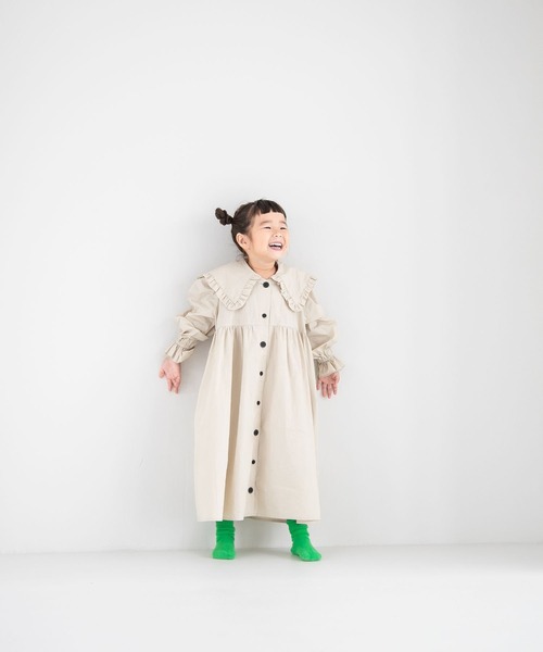 LOWRYS FARM(ローリーズファーム)の「BIGカラーワンピース 347832(ワンピース・キッズ・ネイビー/アイボリー/ブラウン/グリーン・110cm/120cm/130cm/140cm/150cm)」の21枚目の写真