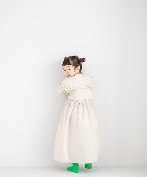 LOWRYS FARM(ローリーズファーム)の「BIGカラーワンピース 347832(ワンピース・キッズ・ネイビー/アイボリー/ブラウン/グリーン・110cm/120cm/130cm/140cm/150cm)」の15枚目の写真