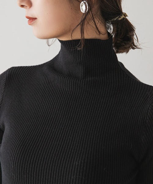 rectangle（レクタングル）の「リブタートルニット（ニット/セーター・レディース・アイボリー/レッド/ピンク/パープル/グリーン/ブラック/ホワイト×ブラック・FREE）」の13枚目の写真