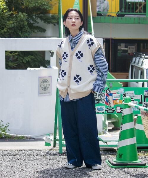 FREDY MAC（フレディーマック）の「【FREDYMAC/フレディマック】レトロ クローバー ガーディガン ニットベスト（ベスト・メンズ・ホワイト系その他/ブルー系その他/オレンジ系その他・FREE）」の6枚目の写真