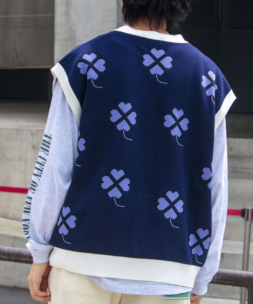 FREDY MAC（フレディーマック）の「【FREDYMAC/フレディマック】レトロ クローバー ガーディガン ニットベスト（ベスト・メンズ・ホワイト系その他/ブルー系その他/オレンジ系その他・FREE）」の10枚目の写真