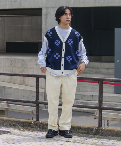 FREDY MAC（フレディーマック）の「【FREDYMAC/フレディマック】レトロ クローバー ガーディガン ニットベスト（ベスト・メンズ・ホワイト系その他/ブルー系その他/オレンジ系その他・FREE）」の11枚目の写真