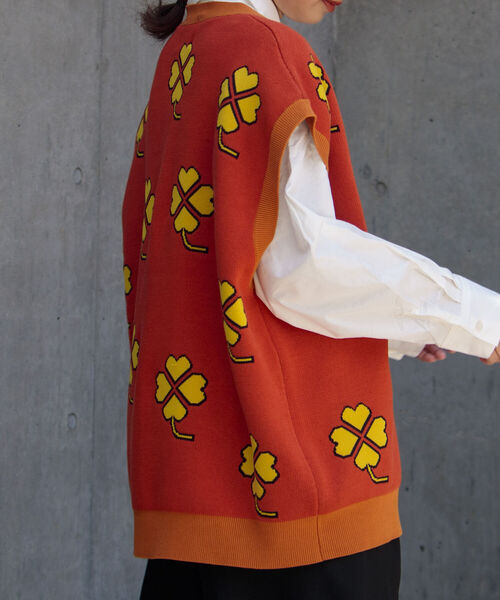 FREDY MAC（フレディーマック）の「【FREDYMAC/フレディマック】レトロ クローバー ガーディガン ニットベスト（ベスト・メンズ・ホワイト系その他/ブルー系その他/オレンジ系その他・FREE）」の14枚目の写真