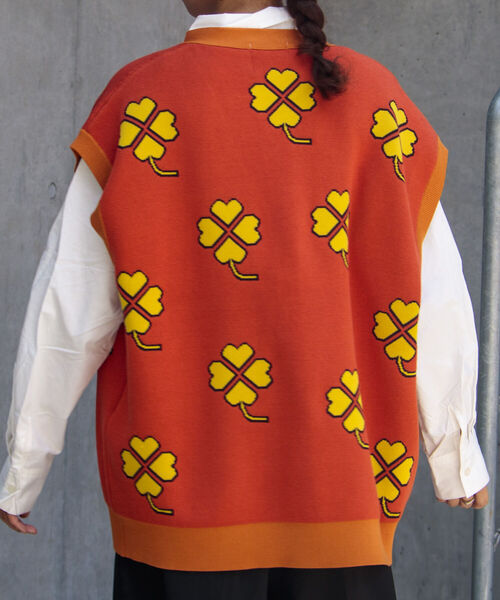 FREDY MAC（フレディーマック）の「【FREDYMAC/フレディマック】レトロ クローバー ガーディガン ニットベスト（ベスト・メンズ・ホワイト系その他/ブルー系その他/オレンジ系その他・FREE）」の15枚目の写真