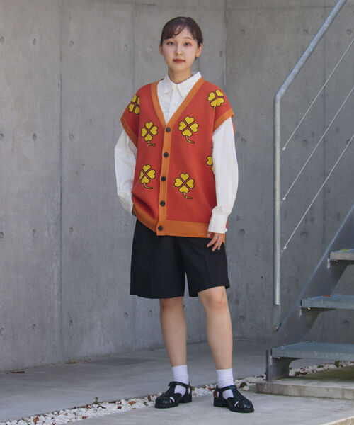 FREDY MAC（フレディーマック）の「【FREDYMAC/フレディマック】レトロ クローバー ガーディガン ニットベスト（ベスト・メンズ・ホワイト系その他/ブルー系その他/オレンジ系その他・FREE）」の16枚目の写真