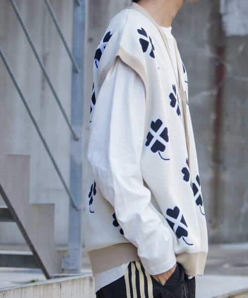 FREDY MAC（フレディーマック）の「【FREDYMAC/フレディマック】レトロ クローバー ガーディガン ニットベスト（ベスト・メンズ・ホワイト系その他/ブルー系その他/オレンジ系その他・FREE）」の19枚目の写真